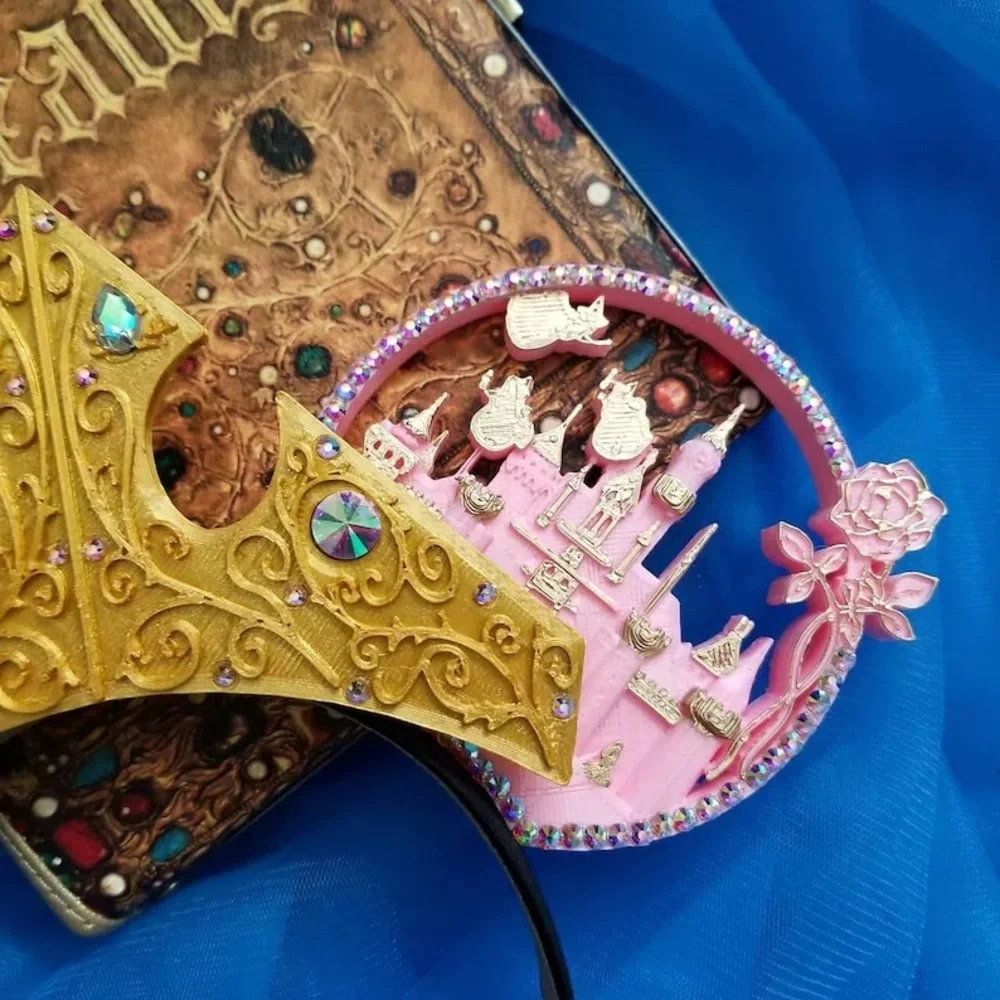 Gold and Pink Fantasy Headband - Picture 2 of 3